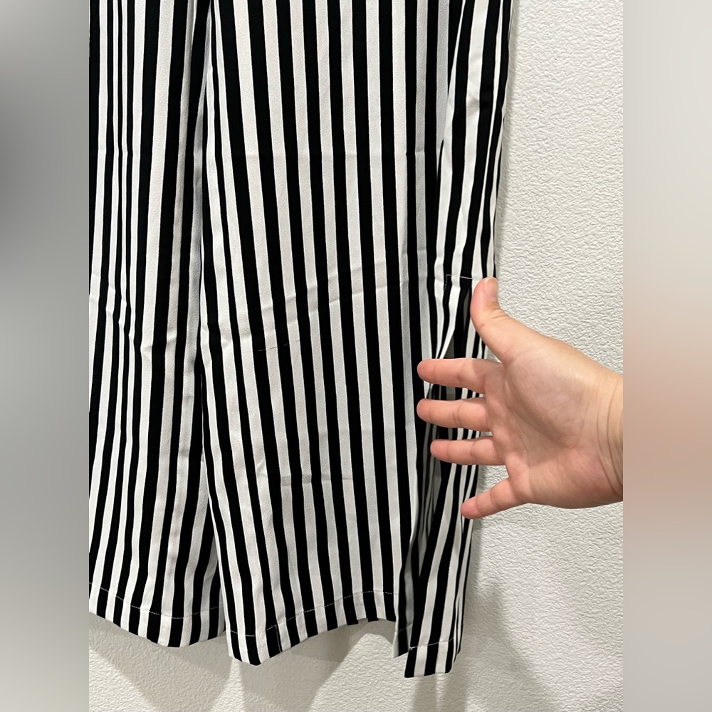 Who What Wear Black Striped Pants Ankle Slits - Picture 5 of 5